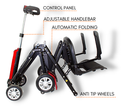 Zinnia is one of the UK’s most convenient automatic folding mobility scooters