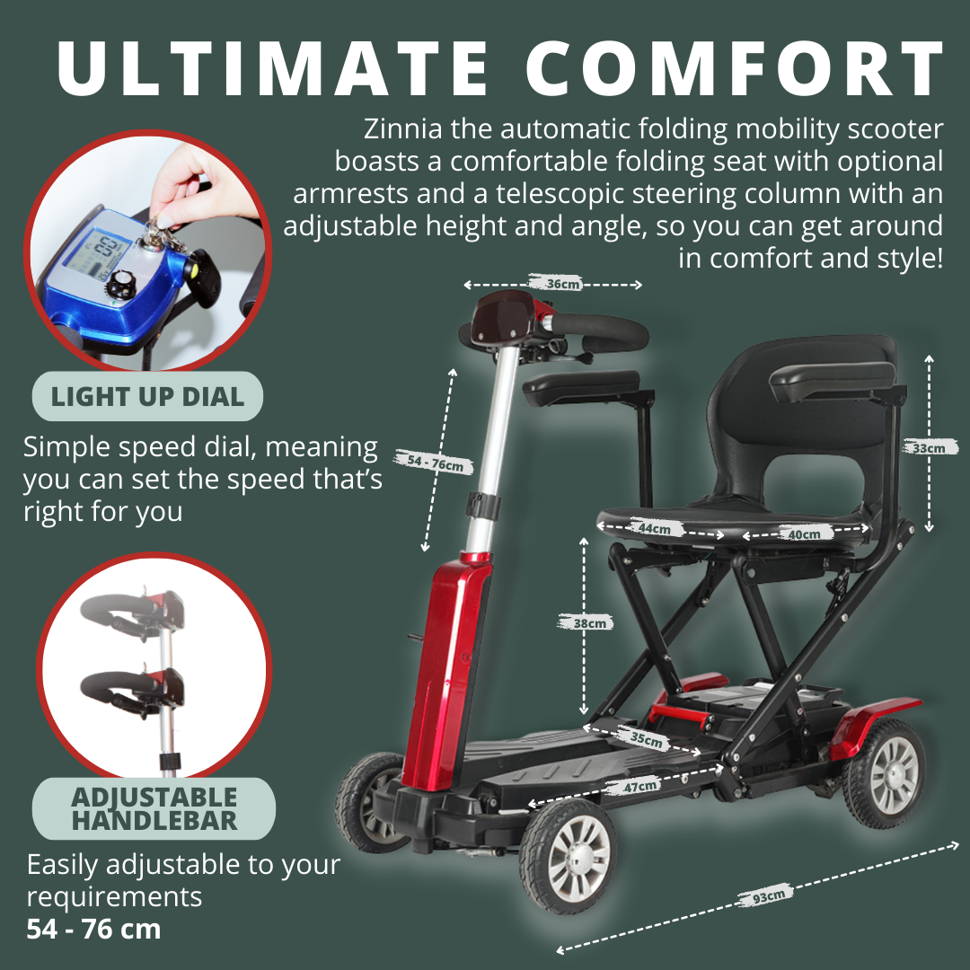 Grade B - Zinnia the Auto Folding Mobility Scooter - Feature Details